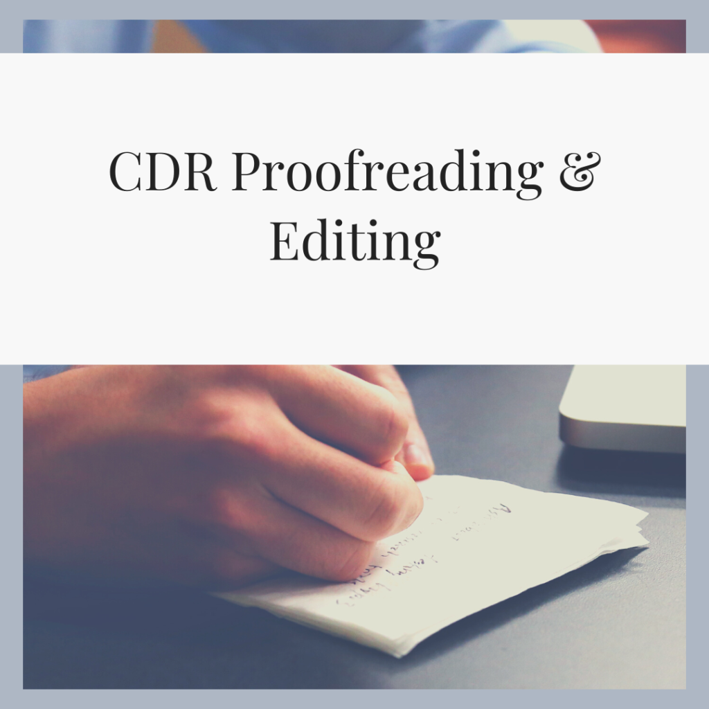 CDR Proofreading and CDR Editing